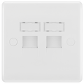 BG 8RJ45/2 Moulded Round Edge | White | RJ45 Double Data Outlet Socket (Screw)