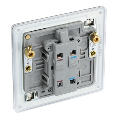 BG Screwless Brushed Steel 20A 2 Pole Neon Switch FBS31 with 25mm Steel Back Box