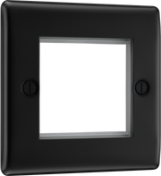 BG NFBEMS2 Nexus Metal Matt Black 50x50 Aperture Single Double Euro Module Front Plate by British General (BG-NFBEMS2-Shopify-SA_1)