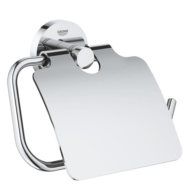 Grohe Essentials Toilet Roll Holder With Cover - Chrome - 40367001