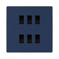 BG Evolve Matt Blue 6 Gang Custom Grid Light Switch with Back Box Included