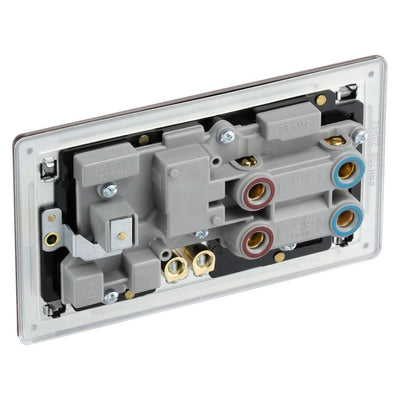 BG Screwless Black Nickel 45A Cooker Control Unit FBN70B with 25mm Steel Back Box