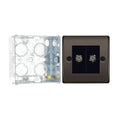 BG Nexus Black Nickle Diplex TV/FM Socket NBN66 with 35mm Steel Back Box