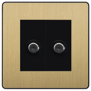 BG Evolve Satin Brass Double Satellite Socket PCDSB642B by British General (BG-PCDSB642B)