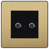 BG Evolve Satin Brass Double Satellite Socket PCDSB642B by British General (BG-PCDSB642B)