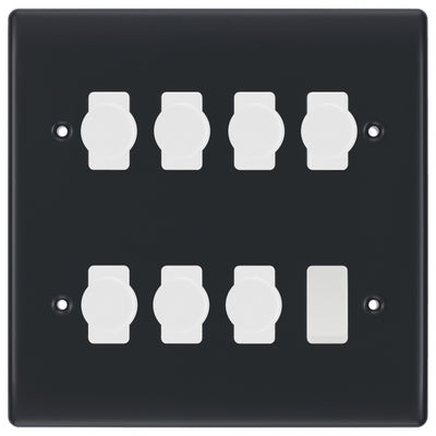 BG Part M 8 Gang Switch 8x Intelligent Dual Mode Dimmer 1x 2 Way Custom Grid