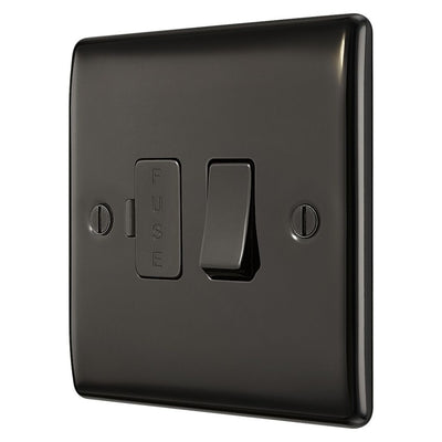 BG Nexus Metal Black Nickel 13A Switched Fused Connection Unit NBN50 with 35mm Steel Back Box