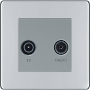 BG Screwless Polished Chrome TV & FM Socket FPC66G by BG Nexus (BG-FPC66G)
