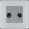 BG Screwless Polished Chrome TV & FM Socket FPC66G by BG Nexus (BG-FPC66G)