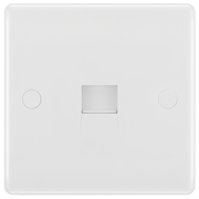 BG 8RJ11/1 Moulded Round Edge | White | RJ11 Terminal Telephone Socket (Screw) by British General (BG-8RJ11/1)