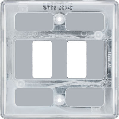 BG RNPC2 Nexus Grid Polished Chrome 2 Module Front Plate