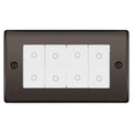 BG Nexus Black Nickel Quad Master Touch Dimmer Switch White Inserts NBNTDM4W