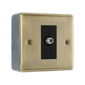 BG Nexus Antique Brass Single Satellite Socket with Surface Pattress Back Box