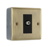 BG Nexus Antique Brass Single Satellite Socket with Surface Pattress Back Box by British General (BG-NAB64+MC501)