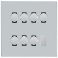BG Polished Chrome Screwless Flat Plate 7 Gang Trailing Edge LED Dimmer Light Switch 2 Way Custom Switch