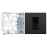 BG Evolve Black Chrome 1 Gang Secondary Telephone Outlet PCDBCBTS1B with 35mm Steel Back Box by British General