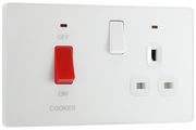 BG PCDCL70W Pearlescent White Evolve 45A 2 Pole Cooker Control Unit 13A Switched Socket - White Insert by British General (BG-PCDCL70W-Shopify-SA_1)