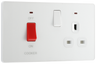 BG PCDCL70W Pearlescent White Evolve 45A 2 Pole Cooker Control Unit 13A Switched Socket - White Insert by British General (BG-PCDCL70W-Shopify-SA_1)