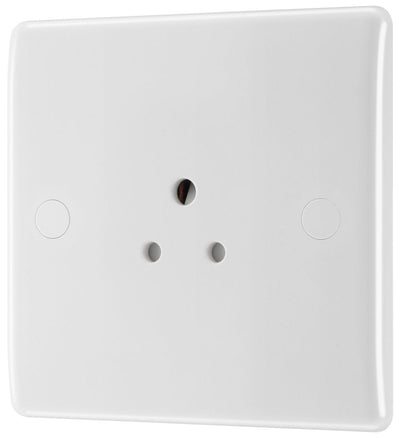 BG 828 Moulded Round Edge | White | 1 Gang 2A Unswitched Round Pin Socket by British General (BG-828)