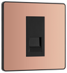 BG Evolve PCDCPBTS1B Polished Copper 1 Gang Secondary Telephone Outlet - Black Insert by British General (BG-PCDCPBTS1B-Shopify-SA_1)