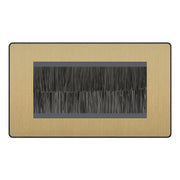 BG Evolve Satin Brass Screwless Double 4 Gang Brush Cable Entry by British General (BG-PCDSBEMR4B+EMFO)