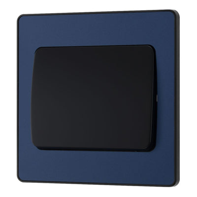 BG Evolve Matt Blue 1G Wide Rocker Light Switch PCDDB12WB with 35mm Steel Back Box