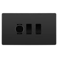 BG Evolve Black Chrome 3 Gang Light Switch Grid – 1x Trailing-Edge LED Dimmer, 1x Intermediate, 1x 2-Way Switch