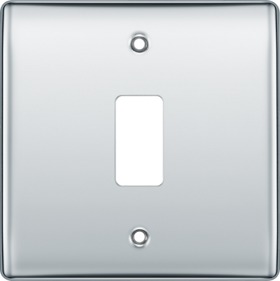 BG RNPC1 Nexus Grid Polished Chrome 1 Module Front Plate