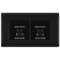 BG Nexus Matt Black 4 Gang Faceplate with 45W USB A+C Charger Modules