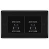 BG Nexus Matt Black 4 Gang Faceplate with 45W USB A+C Charger Modules by British General (BG-NFBEMR4+EMUSBAC45B)