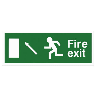 Extinguishers & Equipment: White Rigid Plastic EEC Directive Fire Exit Signs Arrow Down by Rainbow (SAFELINCS-RBRPEECD)