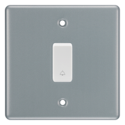 BG Metal Clad 1 Gang Bell Push Switch – Retractable with Bell Symbol