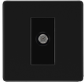 BG Nexus Flatplate Screwless Matt Black Satellite Socket FFB64