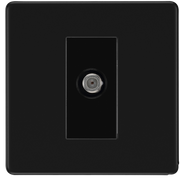 BG Nexus Flatplate Screwless Matt Black Satellite Socket FFB64 by British General (BG-FFB64-1)