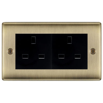 BG Nexus Antique Brass 4 Gang 13A Unswitched Socket - NAB4GUSSB by British General (BG-NAB4GUSSB)