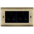 BG Nexus Antique Brass 4 Gang 13A Unswitched Socket - NAB4GUSSB