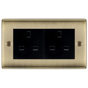 BG Nexus Antique Brass 4 Gang 13A Unswitched Socket - NAB4GUSSB by British General (BG-NAB4GUSSB)