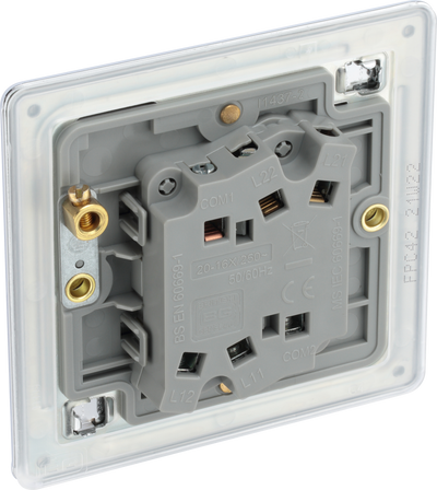 BG FPC42 Nexus Screwless FlatPlate Double Light Switch Polished Chrome 2 Way 10A