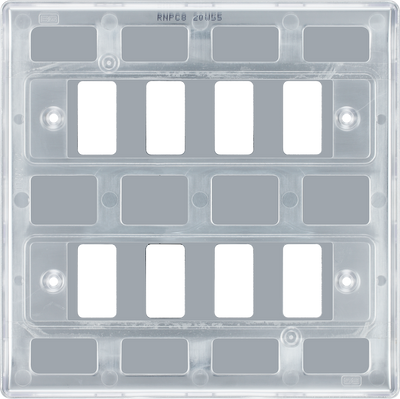 BG RNPC8 Nexus Grid Polished Chrome 8 Module Front Plate
