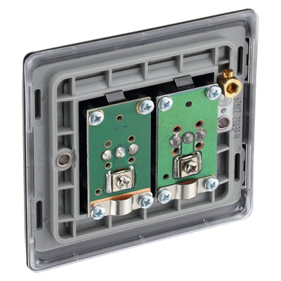 BG Nexus Matt Black Double 1x TV 1x FM Diplex Socket NFB66 with 35mm Steel Back Box