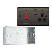 BG Nexus Black Nickel 45A Switch 13A Switched Socket Cooker Control Unit NBN70B with 35mm Steel Back Box