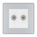 BG Screwless Polished Chrome Double Satellite Socket FPC642W