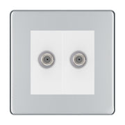 BG Screwless Polished Chrome Double Satellite Socket FPC642W by British General (BG-FPC642W)