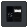 BG Evolve Matt Grey TV Aerial & RJ45 CAT6 Data Socket - Black Insert by British General
