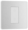 BG PCDBSTDM1W Brushed Steel Evolve 1 Gang 200W Trailing Edge Master Touch Dimmer - White Insert by British General (BG-PCDBSTDM1W-Shopify-SA_1)