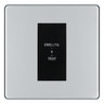 BG Flatplate Screwless Polished Chrome 20AX 2 Way Emergency Lighting Test Key Switch - Key Included - Black Insert
