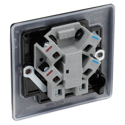 BG Nexus Matt Black 13A Unswitched Fused Connection Unit NFB54 with 35mm Steel Back Box