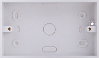 BG CMP9232 Moulded Square Edge | White | 32mm | 2 Gang PVC Pattress by British General (BG-CMP9232)