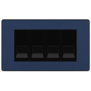 BG Evolve Matt Blue 4 Gang IDC Secondary Telephone Socket - Black Insert by British General (BG-PCDDBBTS4B)