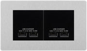 BG Evolve Brushed Steel 4G Euro Plate with 2X USB-A Dual Chargers – Black Insert by British General (BG-PCDBSEMR4W+EMUSB3B)